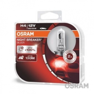Osram H4 12V 60/55W Night Breaker Silver +100% box