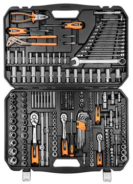 Gola sada NEO 1/2", 3/8", 1/4" + príslušenstvo 233 ks