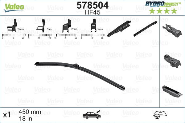 Stieraca lišta Valeo Hydroconnect 450mm