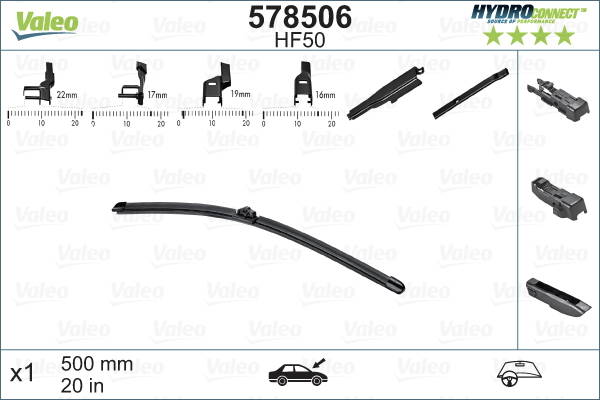 Stieraca lišta Valeo Hydroconnect 500mm