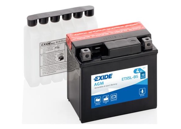 Motobatéria Exide12V 4ah ETX5L-BS