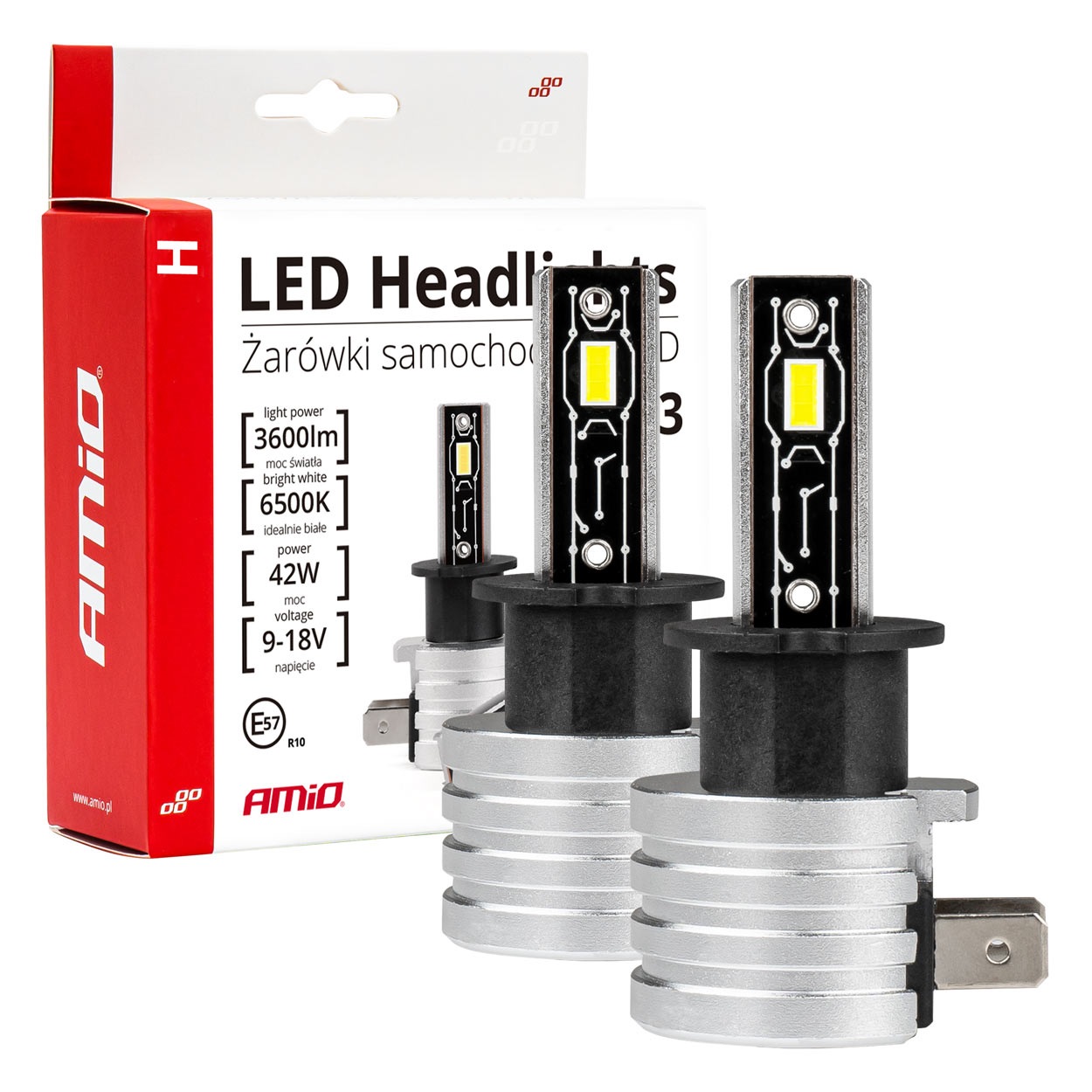 LED žiarovky hlavného svietenia H3 H-mini Series AMiO