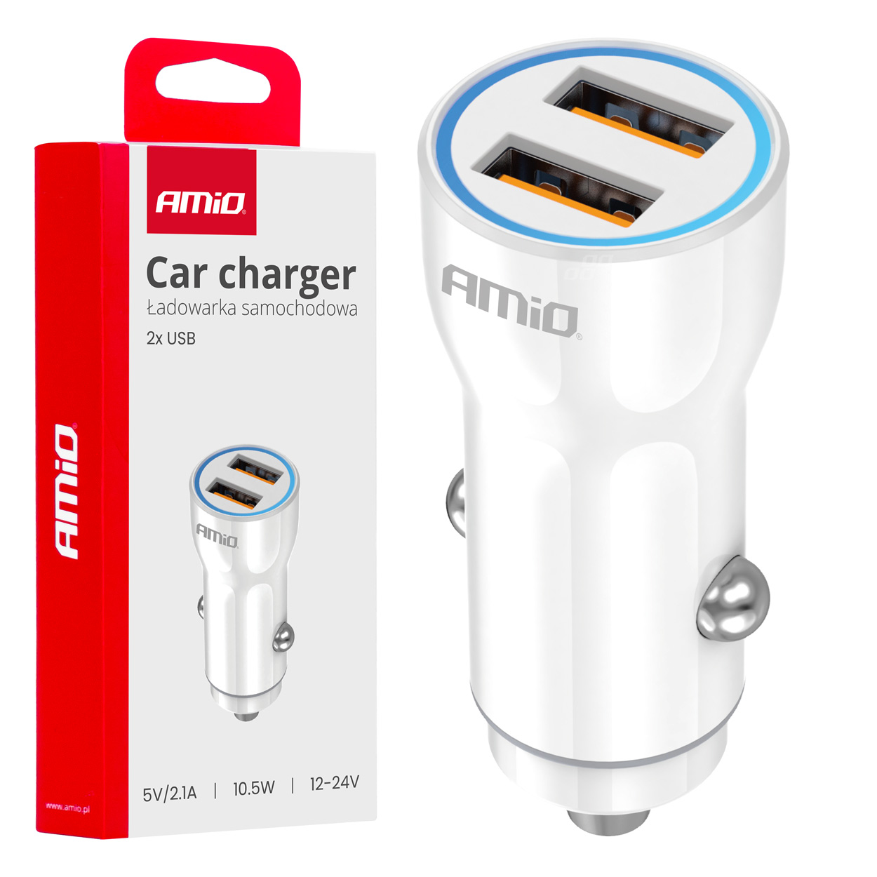 Nabíjačka do auta 2xUSB-A 12/24V 