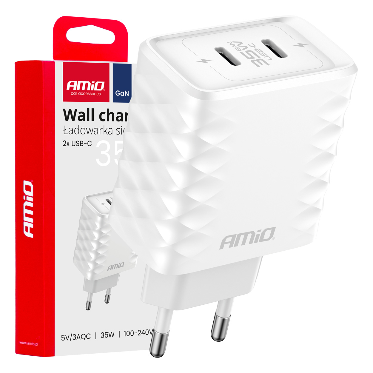 Sieťová nabíjačka Quick Charger 35W 2xUSB-C 