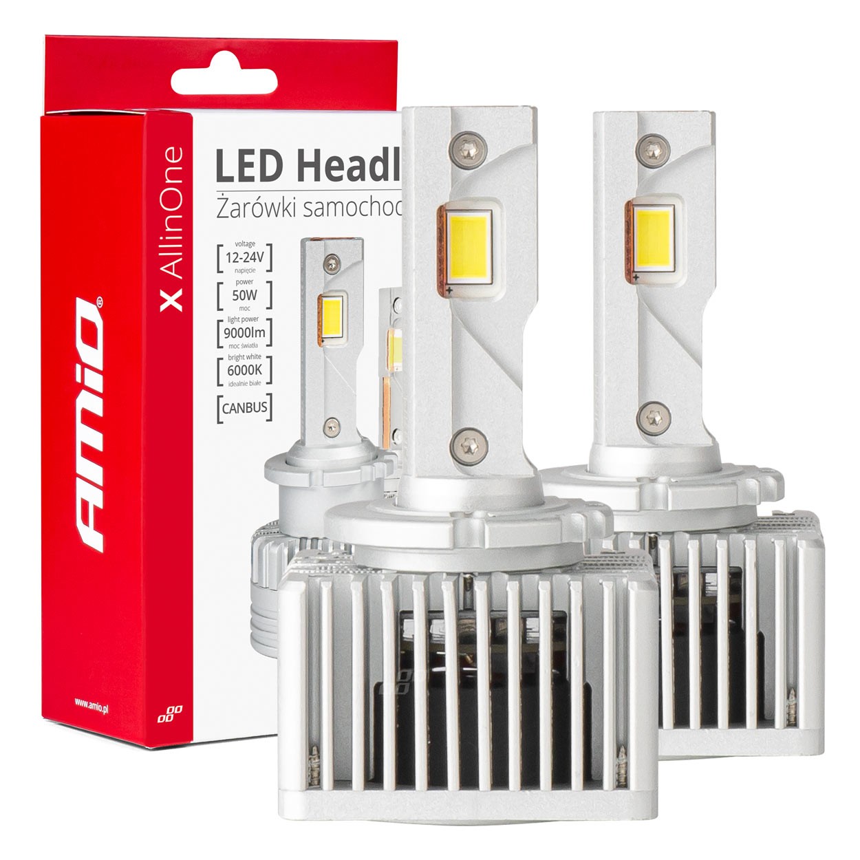 LED žiarovky hlavného svietenia D1S D3S D8S 12/24 V X AllinOne canbus 6000K