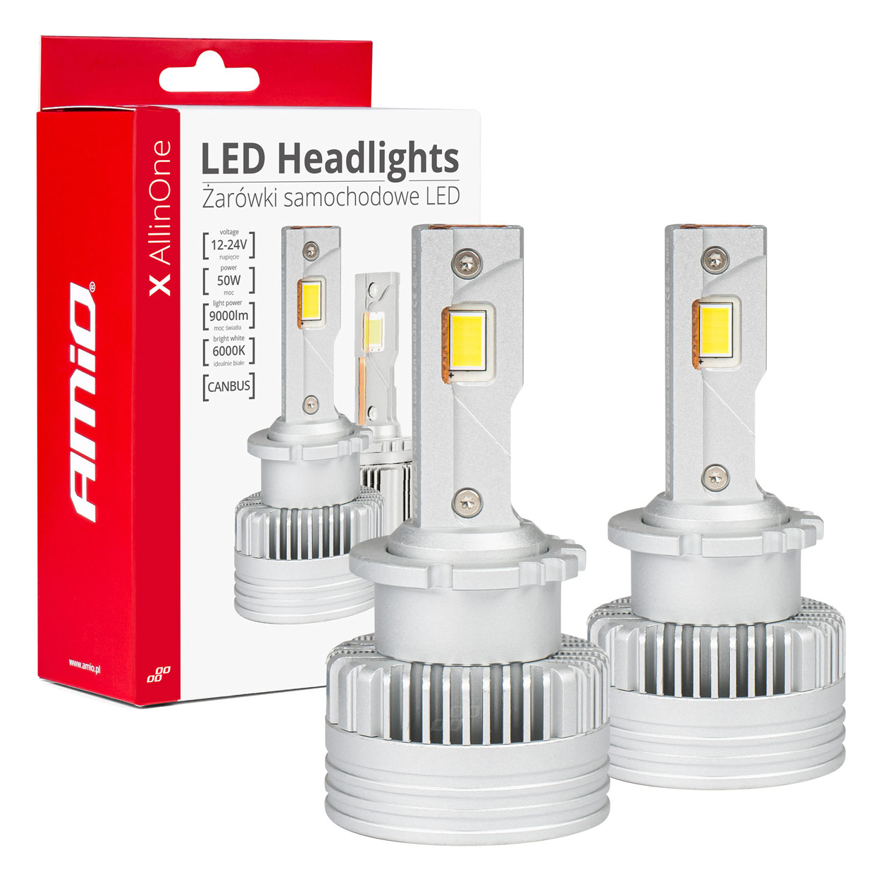 LED žiarovky hlavného svietenia D2S D2R D4S D4R 12/24V X AllinOne canbus 6000K 