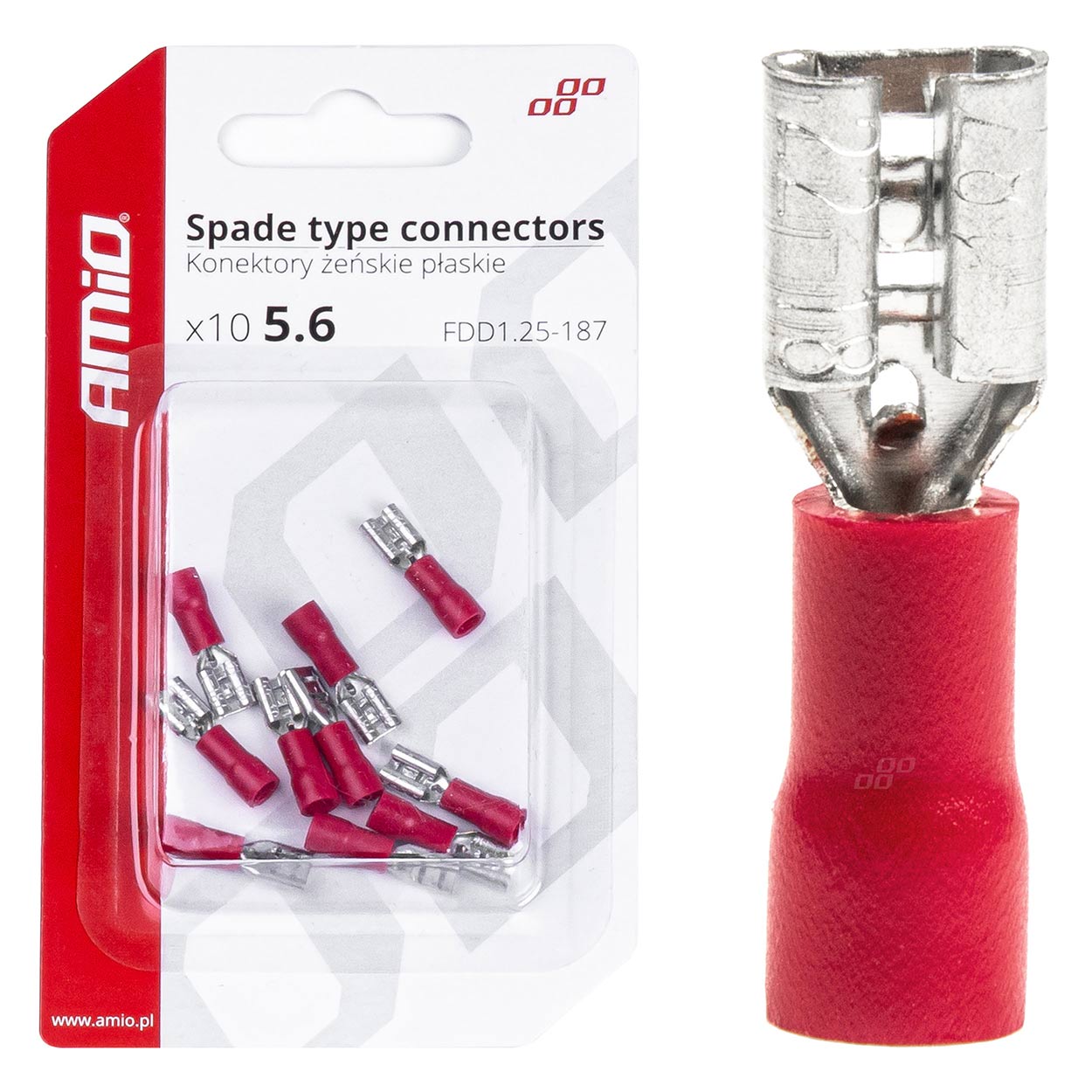 Elektrické konektory – samica (násuvka) 5.6mm 0.5-1.5mm2 10A 10 ks