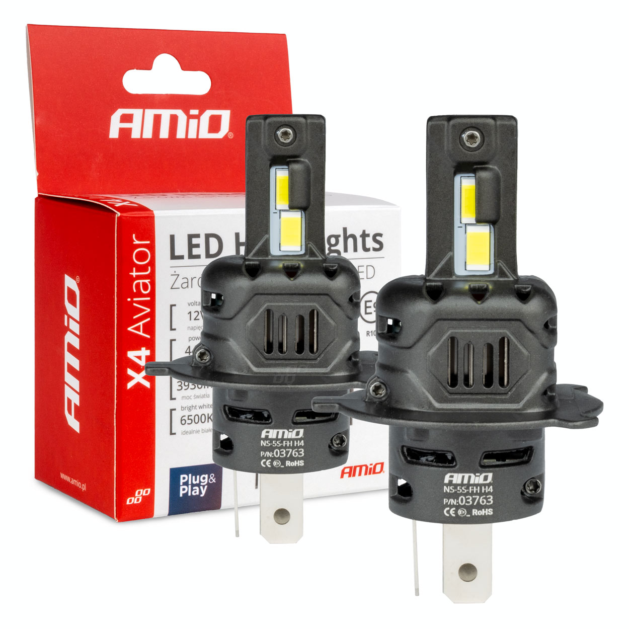 LED žiarovky X4-series AVIATOR H4/H19 6500K max 44W
