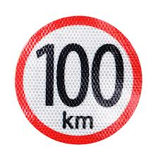 Nálepka konštrukčná rýchlosť vozidla 100 km (priemer 15 cm)