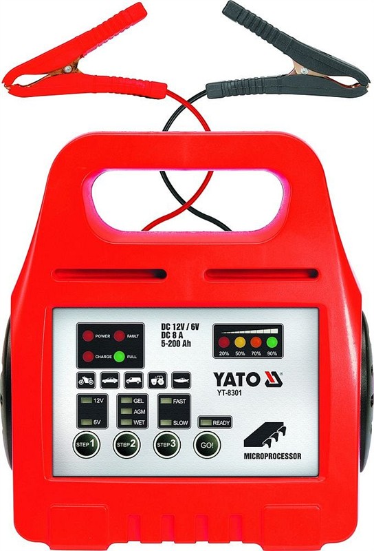 Autonabíjačka YATO 8A 6/12V gel/procesor