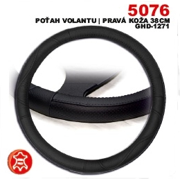 Poťah volantu pravá koža 37-39 cm tmavo-šedý (5076D)