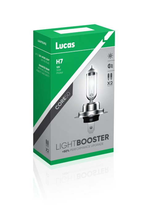 Lucas H7 12V 55W +50% Light Booster Box