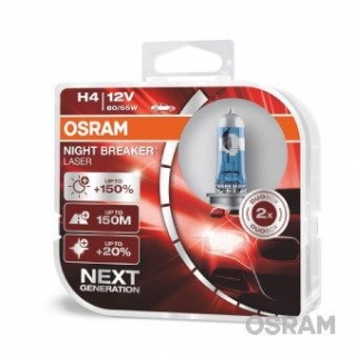 Osram Night Breaker Laser Next Generation 2ks 64193NL-HCB H4 12V 60/55W P43t
