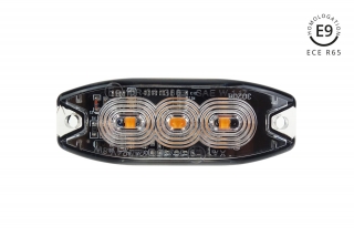 Výstražné osvetlenie oranžové 3x3W LED R65 R10 12/24V IP67