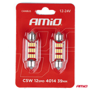 Led C10W 12SMD 39 mm 6000K 12/24V canbus