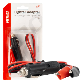 Adaptér do zásuvky zapaľovača s krokodílovým výstupom 12/24V 60cm