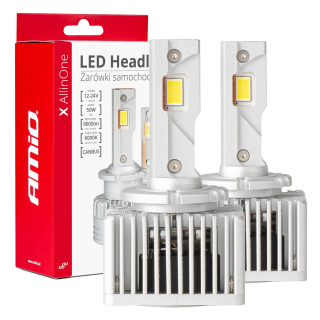 LED žiarovky hlavného svietenia D1S D3S D8S 12/24 V X AllinOne canbus 6000K