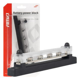 Uzemňovací blok plus prípojnica M6 12V - 48V 150A 