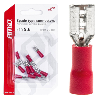 Elektrické konektory – samica (násuvka) 5.6mm 0.5-1.5mm2 10A 10 ks