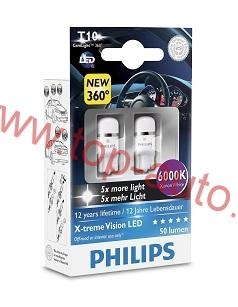 Philips W5W 12V 1W X-tremeVision LED 6000K