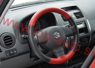 Luxusný poťah volantu z pravej kože Maria Cavallo čierno-červený 36-39cm
