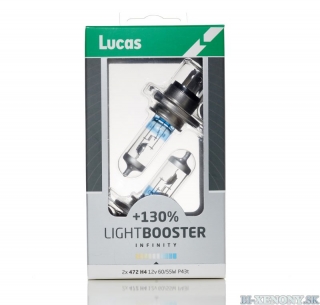 Lucas H4 Light Booster Infinity +130 12V 60/55W P43t Box 