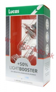 Lucas H4 12V 60/55W +50% Light Booster Box