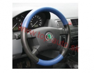 Luxusný poťah volantu z pravej kože Maria Cavallo čierno-modrý 36-39cm
