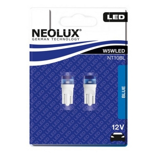 Neolux LED 12V 0,5W W5W T10 modrá